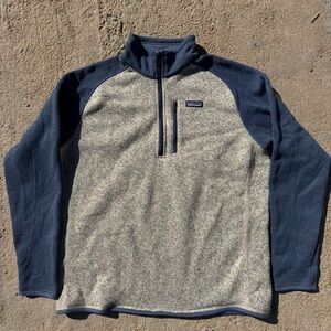Patagonia Better Sweater Blue Bleached Stone 1/4 Zip Fleece Pullover Men’s XL